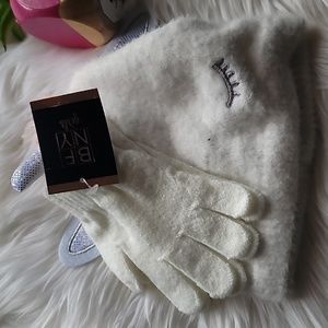 BFNY Cute White Unicorn Beanie & Glove Set